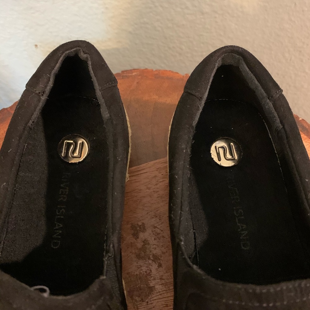 River Island Black Slip On Sneakers Size 6.5-7 View 4